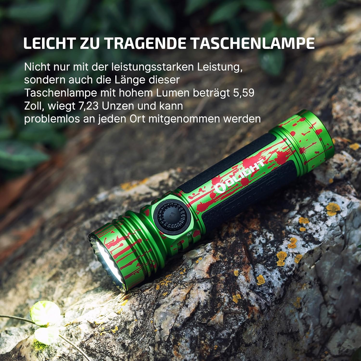 Ollght Seeker 4 Pro LED Torch with Holster, 4600 Lumens and 260 M Light Range, USB-C Rechargeable Lamp, 15 Days, Battery Life, Handheld Lamp for Everyday Use, Outdoor (Zombie Green) image number 2