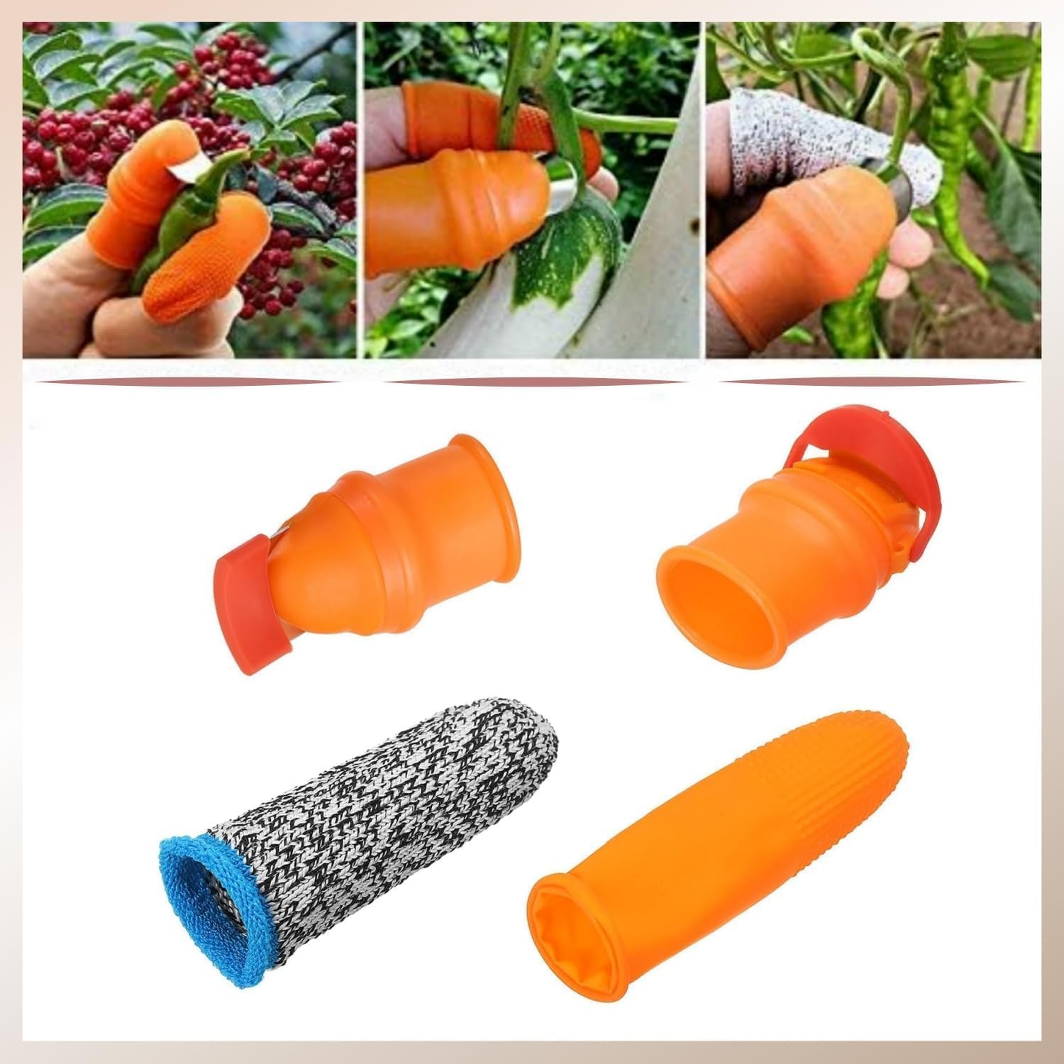 12Pcs Silicone Thumb Knife Set,Harvesting Plant Finger Guard,Finger Knife Gardening,Silicone Thumb Knife, Gardening Thumb Tool,Garden Finger Cutter