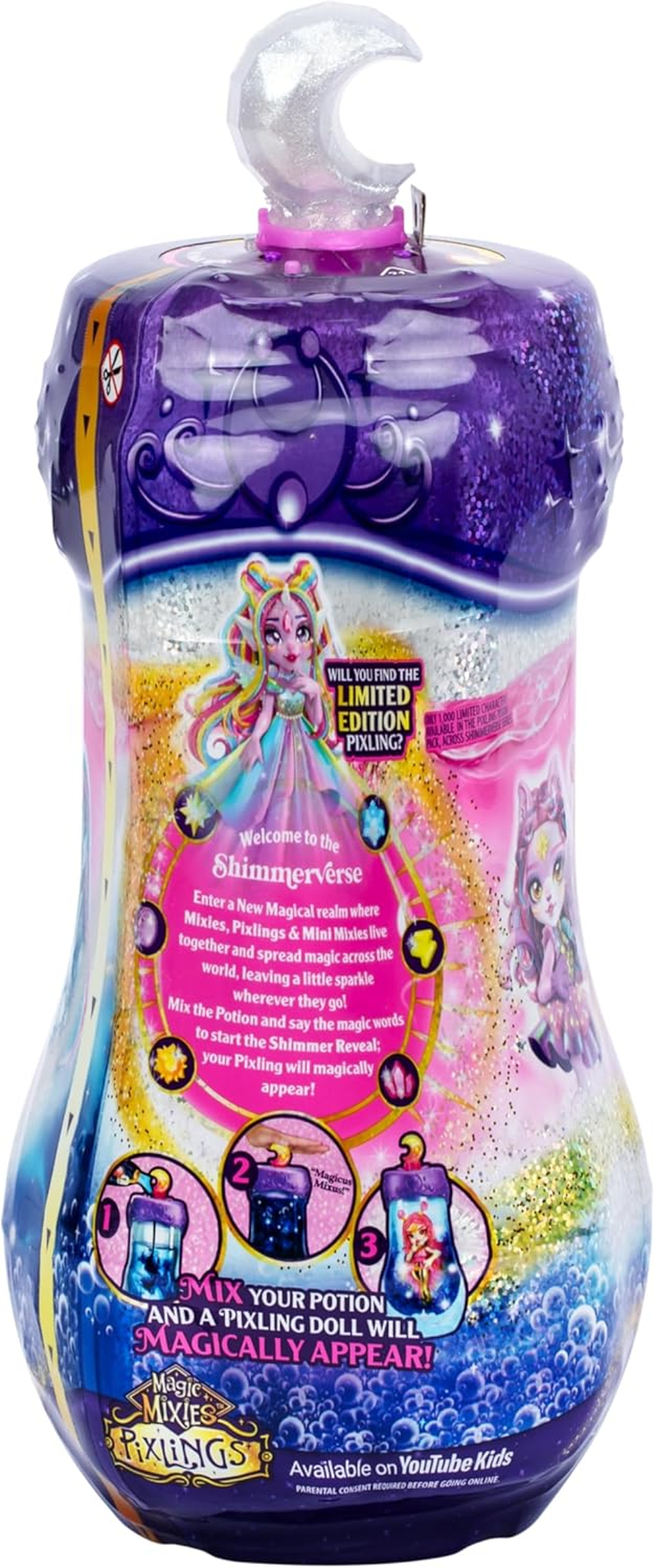 Magic Mixies Pixlings. Now with Shimmer Reveal! Howlexa the Wolf Pixling. Create and Mix a Magic Potion That Magically Reveals a Beautiful 16.5Cm (6.5") Pixling Doll inside a Potion Bottle! image number 5