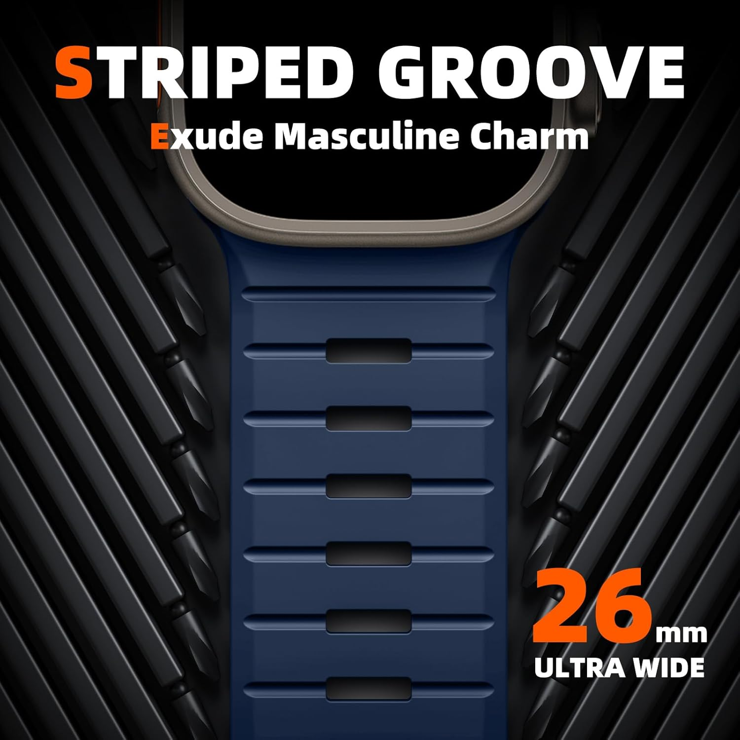 WJK Sport Bands Compatible with Apple Watch Ultra/Ultra 2 3 Band, Soft Silicone Sport Waterproof Replacement Strap for Iwatch Series 11 10 9 8 7 6 5 4 3 2 1 SE 49Mm 46Mm 45Mm 44Mm 42Mm, Multi Colors - Black image number 3