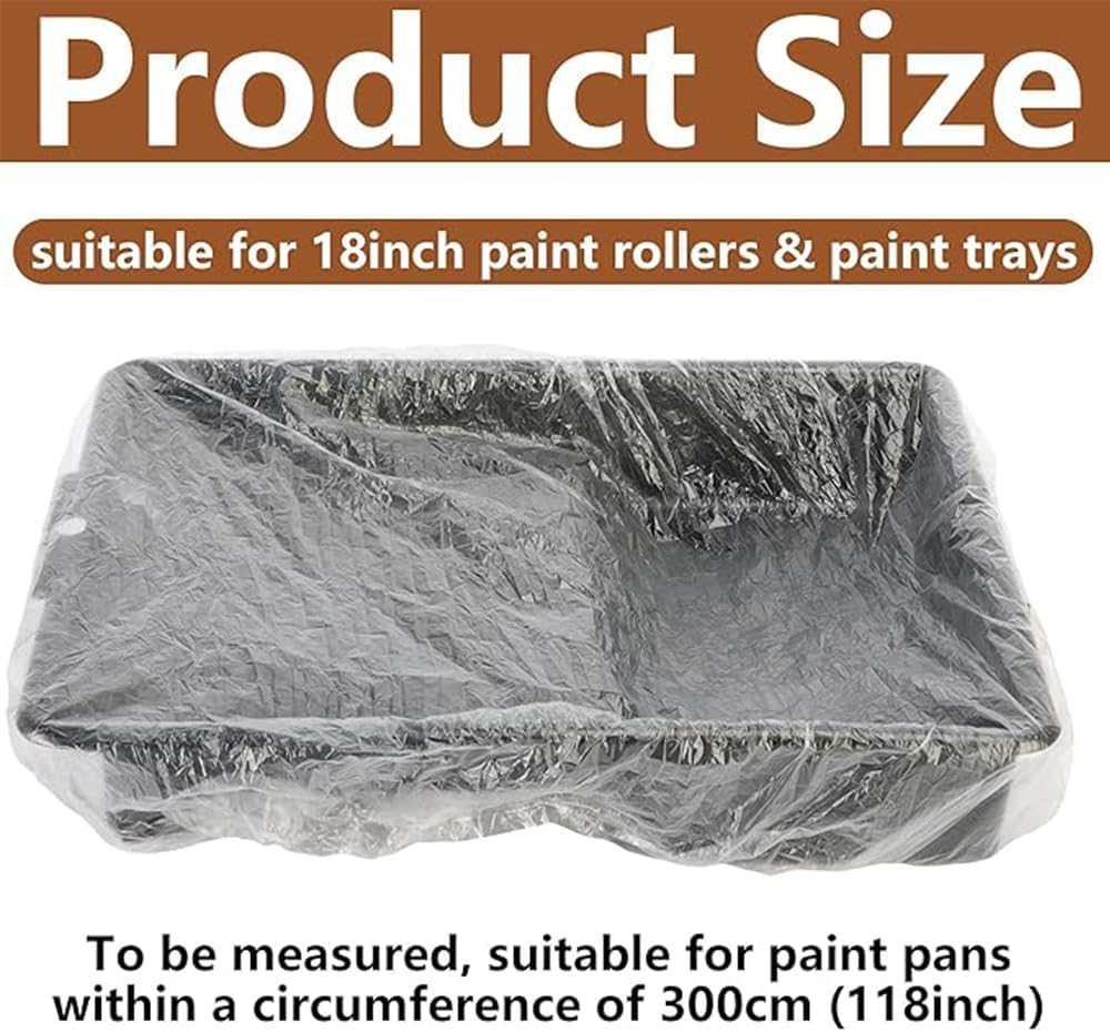 Paint Tray Liners, 30-Pack, Disposable Paint Pan Covers for Rollers (18Inch) image number 5
