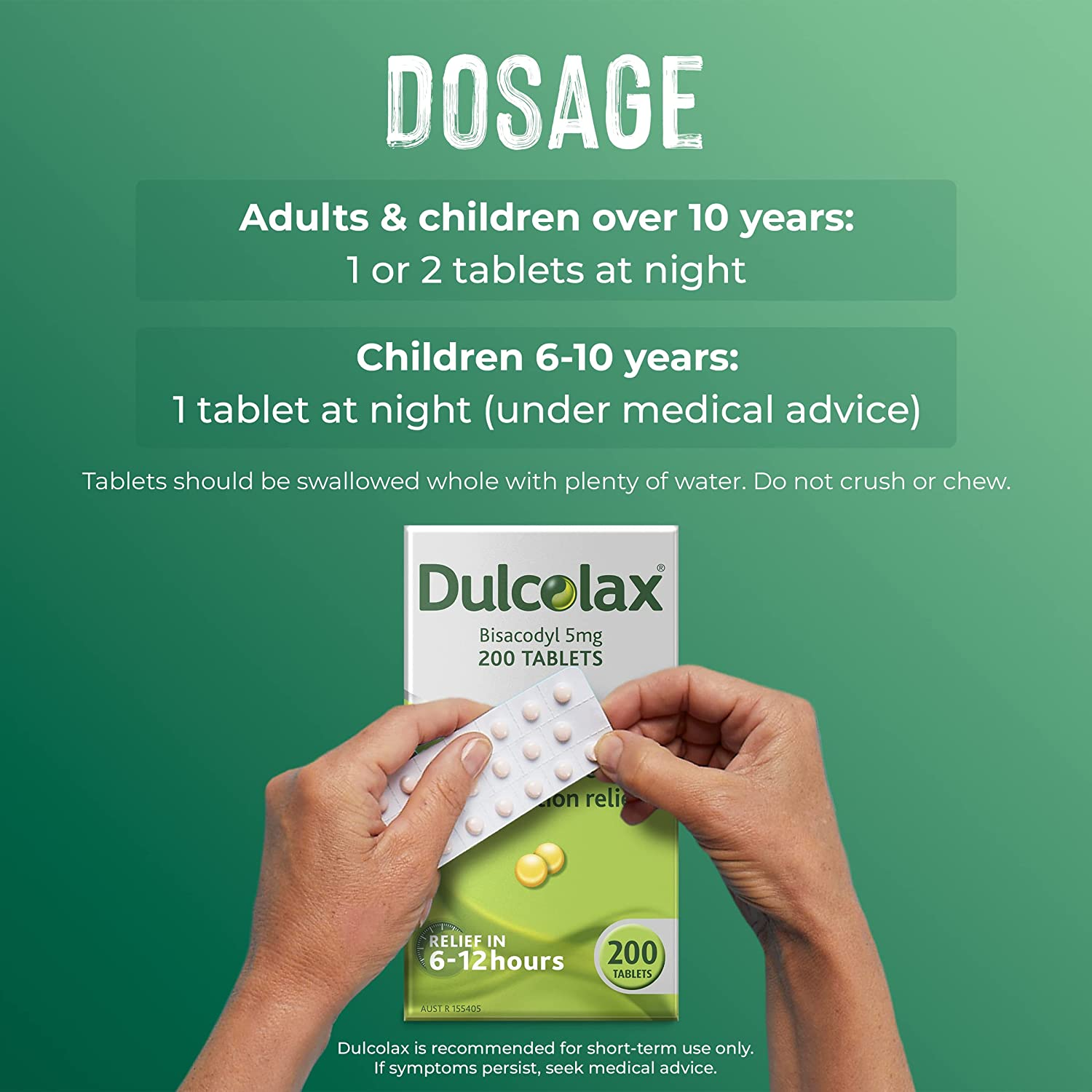 Dulcolax Tablets 5Mg - Predictable Constipation Relief - Two Way Action to Stimulate Bowels and Soften Stools, 200 Tablets image number 5