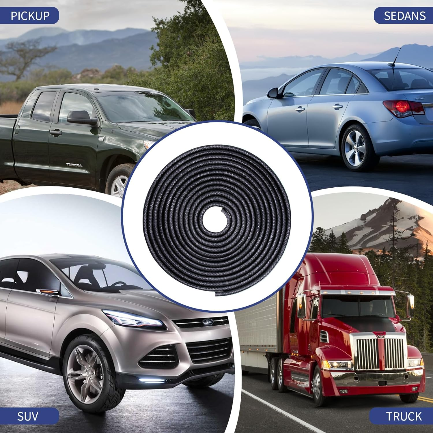 5M Universal Car Door Edge Guards, U-Shape Car Door Edge Seal Protector Strip, Invisible Design Automotive Door Trim Strip, Auto Door Edge Guards for Cars Bread Car Sedans Trucks SUV Pickup (BK) image number 6