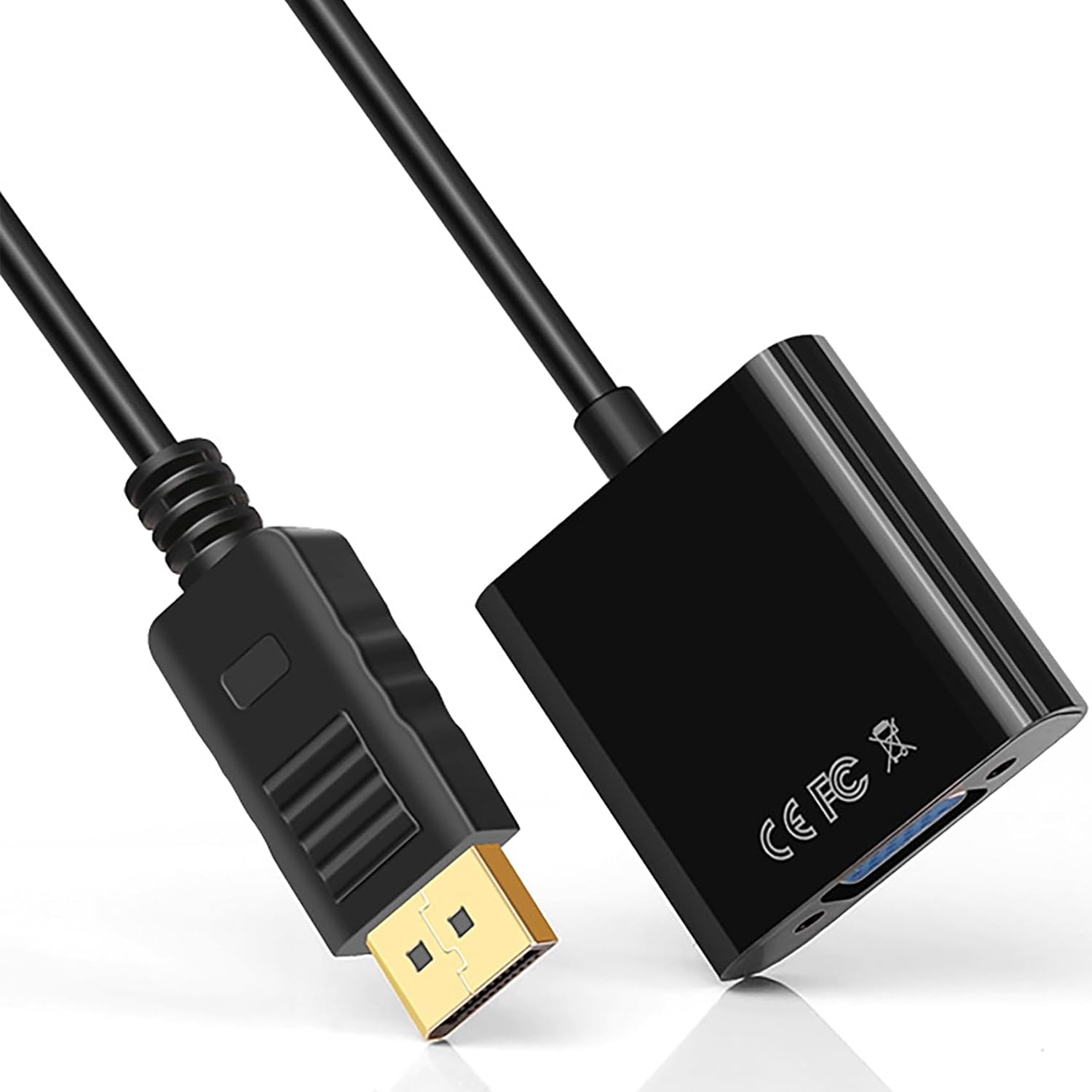 Tunghey 2Pack Displayport (DP) to VGA Adapter, Gold-Plated Display Port to VGA Adapter (Male to Female) for Computer, Desktop, Laptop, PC, Monitor, Projector, HDTV image number 1