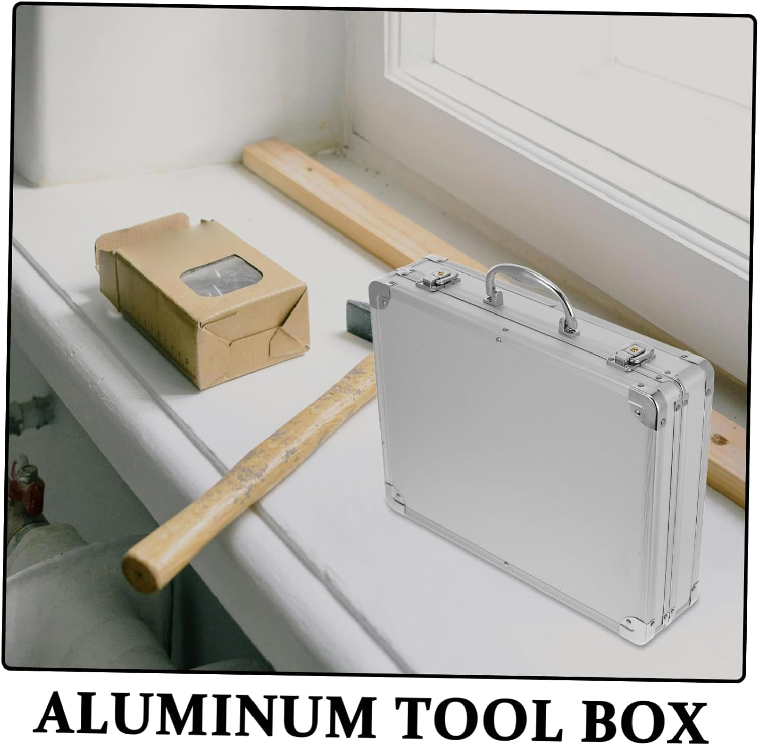 WHAMVOX Aluminum Alloy Shockproof Tool Box Foam Insert Portable Medicine Carrying Case Lockable Storage Suitcase for Outdoor Travel and Instrument Accessories 36X27.5X7Cm image number 4