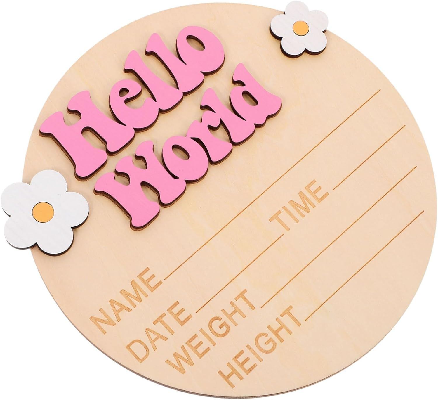 Announcement Sign Milestone Plaque for Newborns Cute Nursery Decor Photo Prop Birth Announcement Keepsake for Celebrating Important Milestones