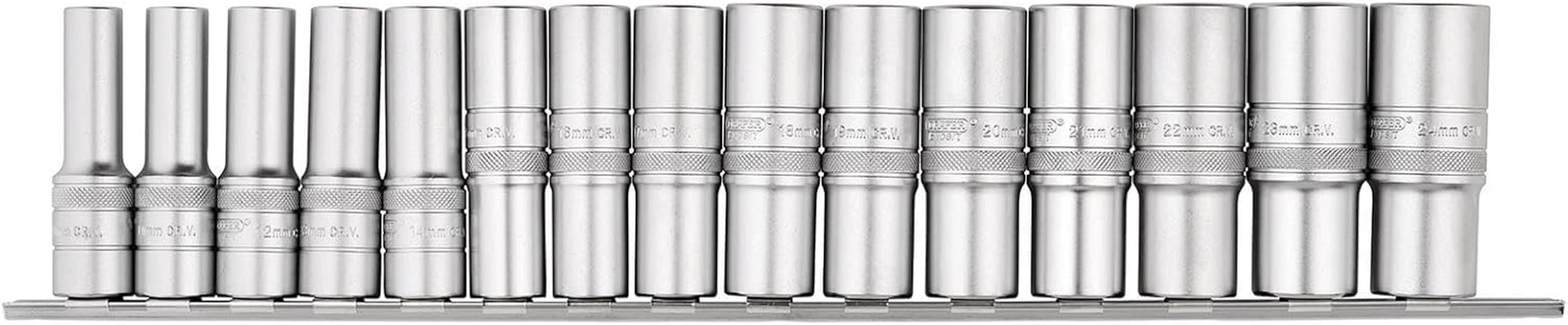 Draper 16499 1/2-Inch Square Drive Imperial 15 Piece Deep Socket Set image number 1