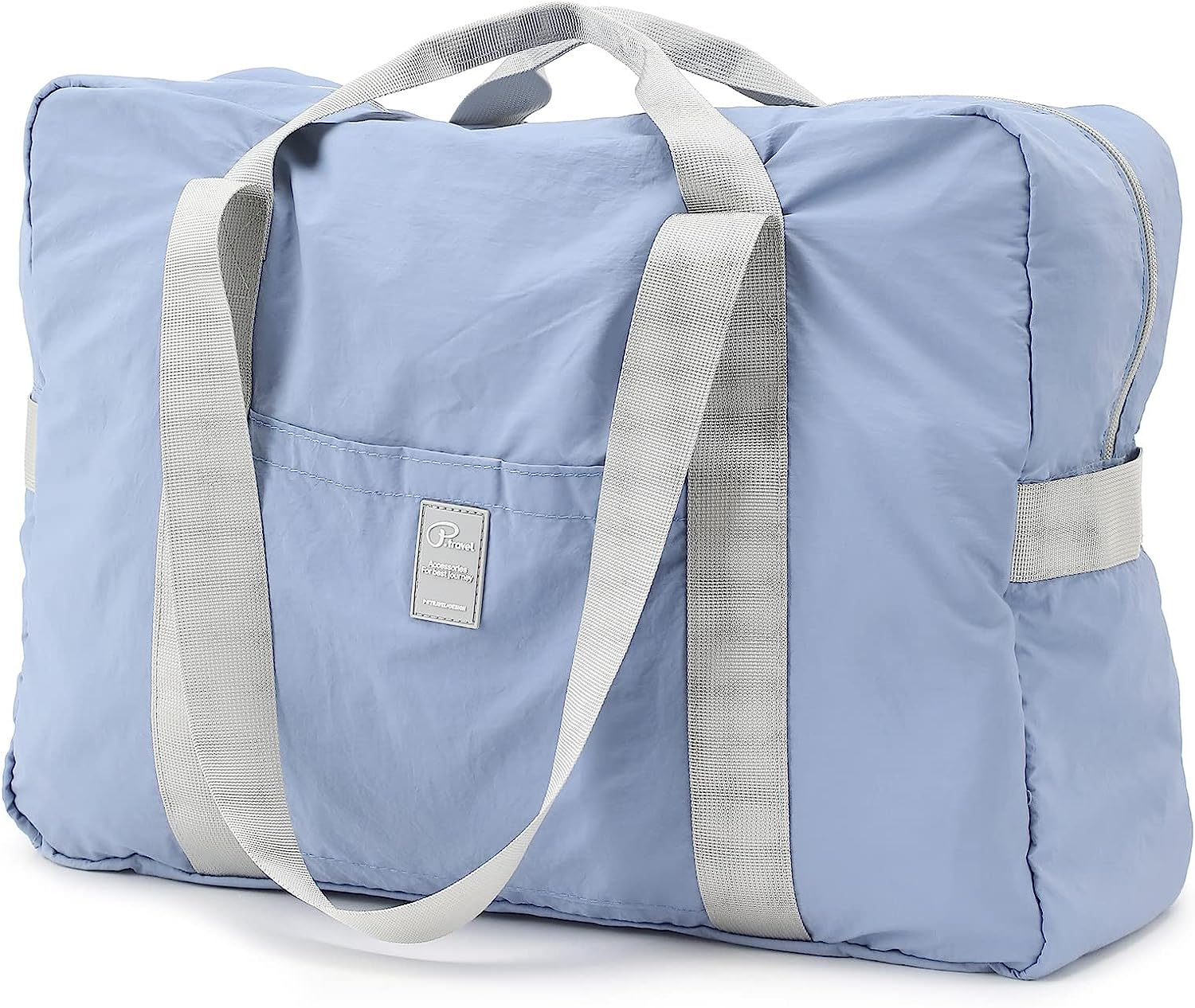 Foldable Travel Duffel Bag, Sports Duffels Gym Bag, Rainproof Nylon Totes, Lightweight Duffle Bags for Women & Men, Outdoor Vacation Weekend Bag by Vanfn P.Travel Series (Matte Blue) - Gray image number 2