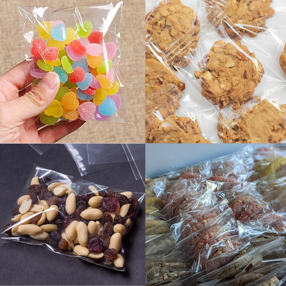 200Pcs Clear Cookie Bags 5X7 Inch, Self Adhesive Resealable Biscuit Cellophane Bag for Gift Giving, Packaging Cookies, Party Faver image number 5