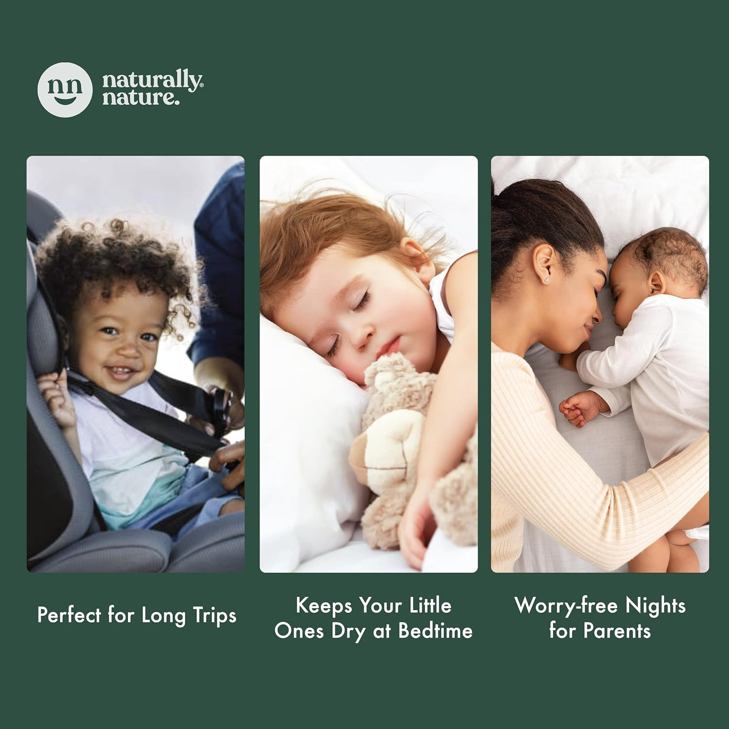 Naturally Nature Overnight Diaper Doubler Booster Pads with Adhesive for Pull-On & Regular Diapers | Nighttime Leak Protection for Heavy Wetters and Active Sleepers for Boys & Girls image number 6