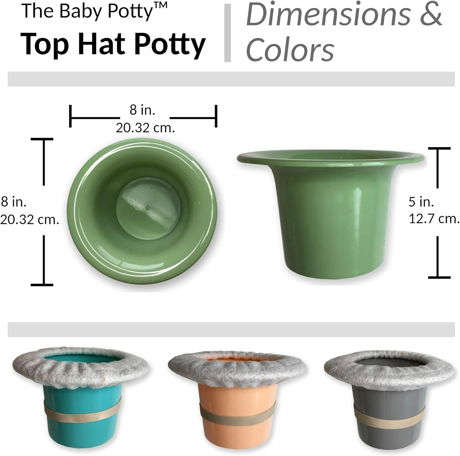 Top Hat Potty for Newborn Infant Potty Training | Elimination Communication | Includes 100% Cotton Undyed Fleece Cozy | Anti-Slip Rubber Band | for EC Baby Potty Training (Peach) image number 1