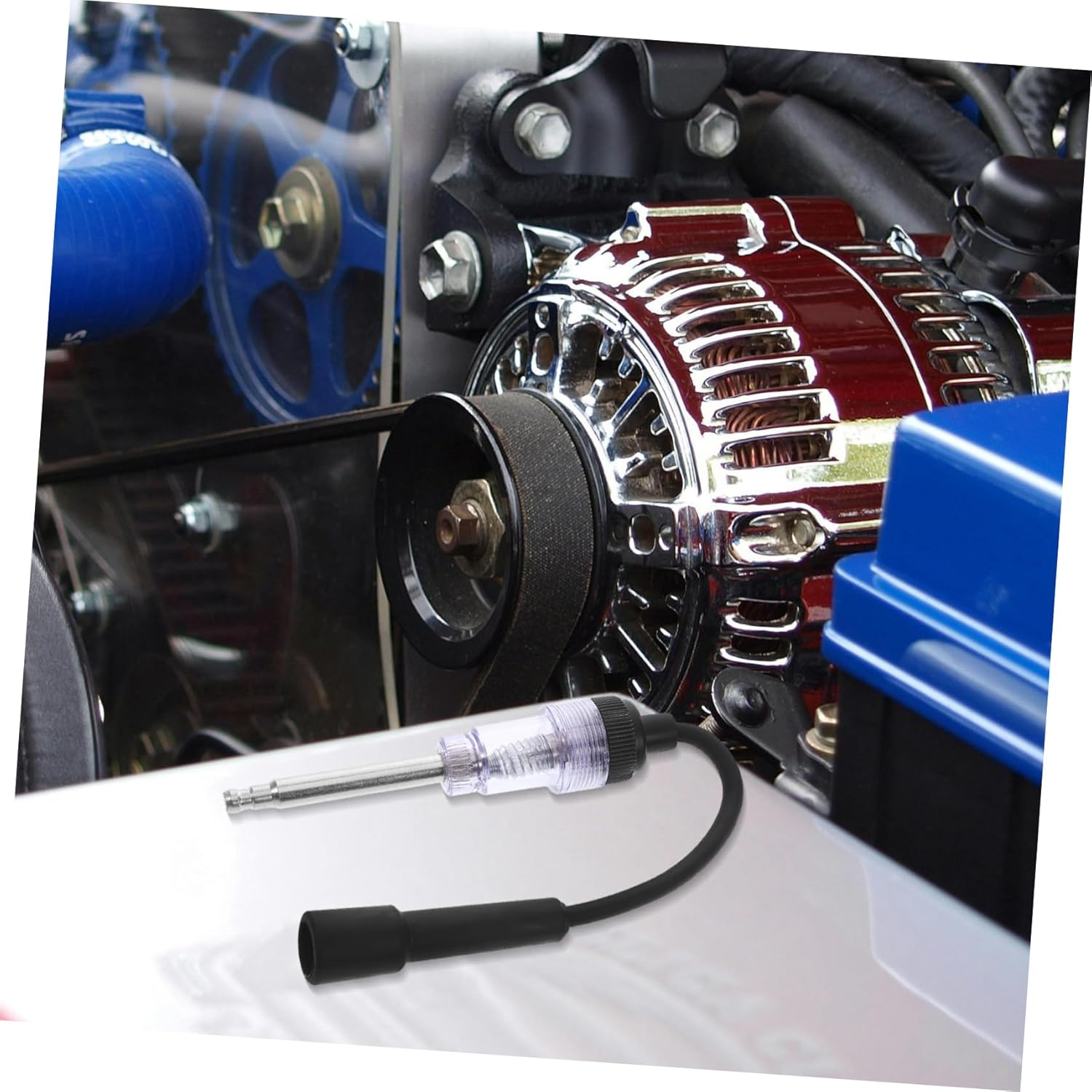 COOLHIYA Inline Spark Plug Ignition Tester Dual-Hole Diagnostic Detector for Automotive Engine Coil Test, Portable Ignition Spark Tester Tool for Car and Lawn Equipment