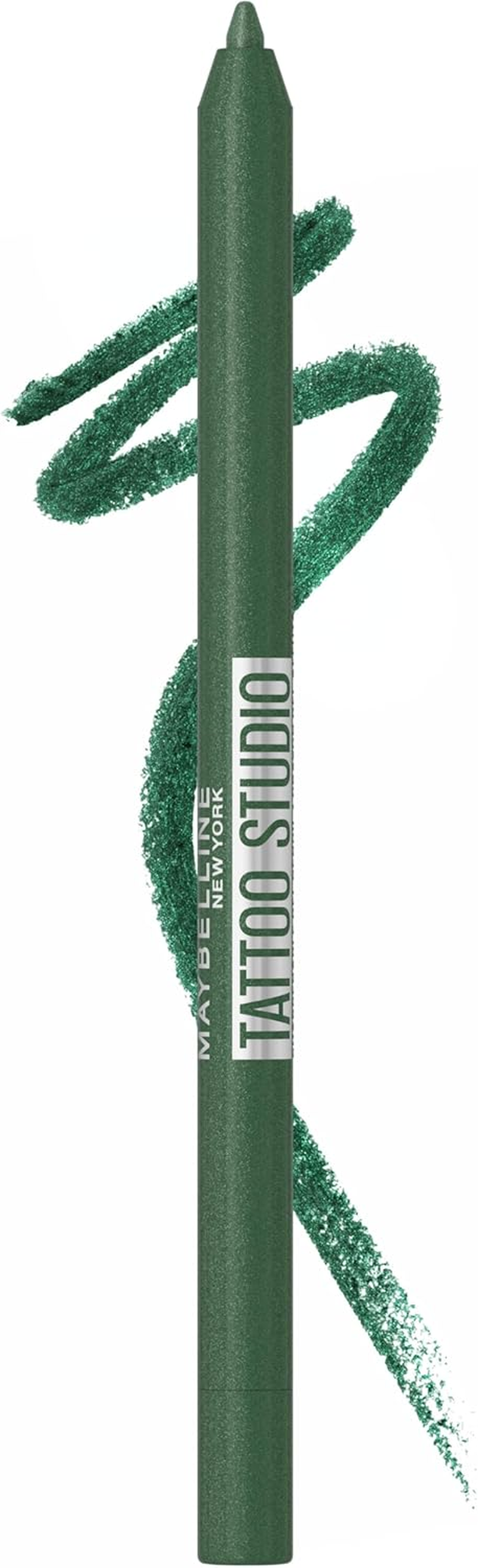 MAYBELLINE New York Tattoo Studio Long-Lasting Sharpenable Eyeliner Pencil, Glide on Smooth Gel Pigments with 36 Hour Wear, Waterproof Arctic Skies 0.04 Oz