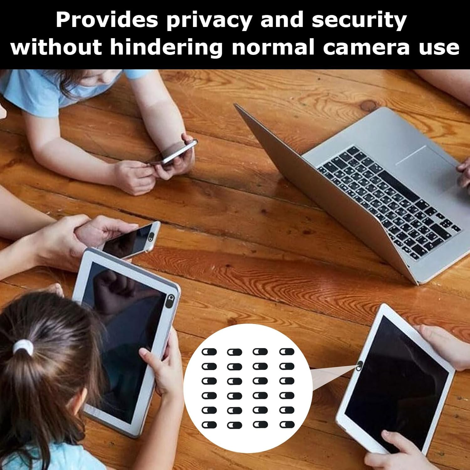 Pack of 24 Camera Cover Mobile Phone, Webcam Cover, Laptop Camera Cover, Camera Cover, Camera Cover Film, Ultra Thin, for Mobile Phone, Tablet, Laptops, Protection of Your Privacy (Black) image number 5