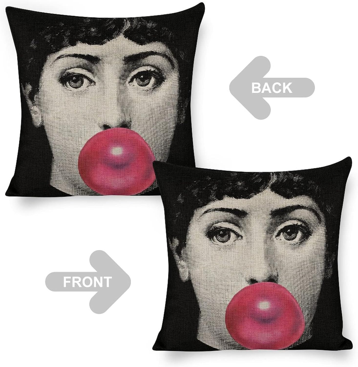 Aloked Lina Cavalieri Artificial Linen Throw Pillow Case, Decorative Cushion Cover Square Art Personalized Eye,Only Includes Pillowcase,18"X18"(45X45Cm),Style-12 image number 1