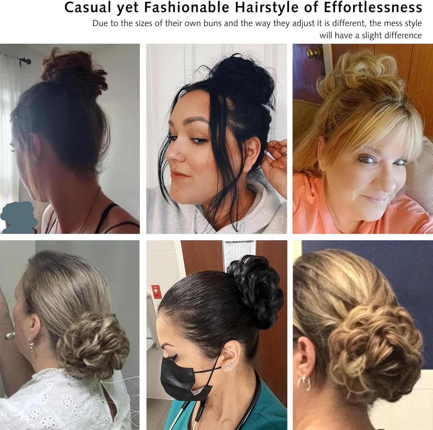 Tavvke Messy Bun Hair Piece for Women, Fluffy Curly Bun Extensions with Elastic Hair Band, Easy to Use Scrunchie for Daily Wear (Light Brown) image number 4