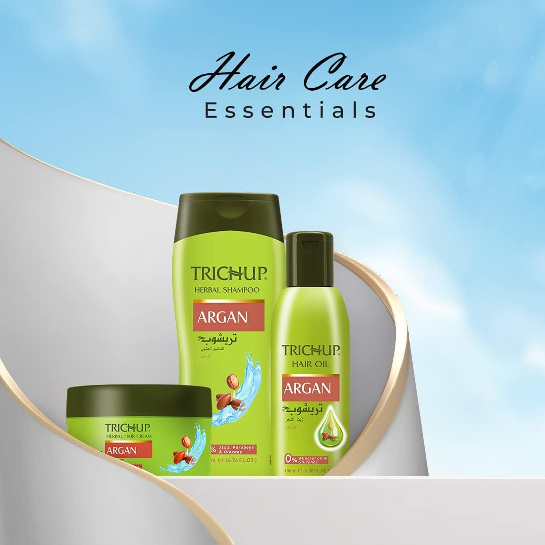 Trichup Argan Hair Oil & Shampoo - Reduce Damage, Frizz & Boosts Shine