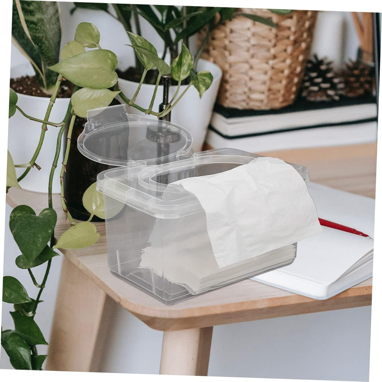 Ibasenice 2Pcs Cleansing Tissue Box Wipe Container Dispenser Reusable Wipes Container Cover for Bathroom Nursery Household