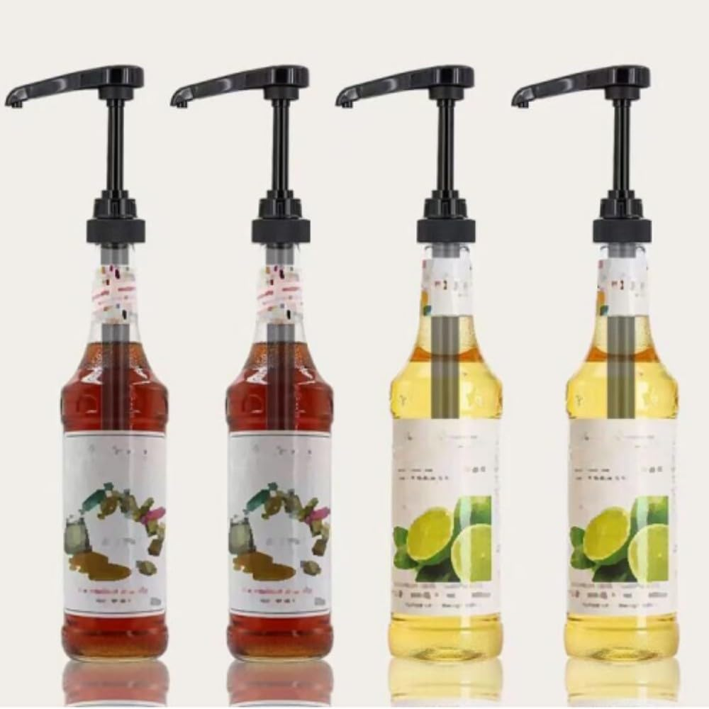 HIDOSNG Coffee Syrup Pump, 6Pcs Black Dispenser for Coffee Syrup Bottle Pump Dispenser, 750Ml Coffee Pump Dispenser Caramel Syrup Pumps Maple Syrup Dispenser image number 2