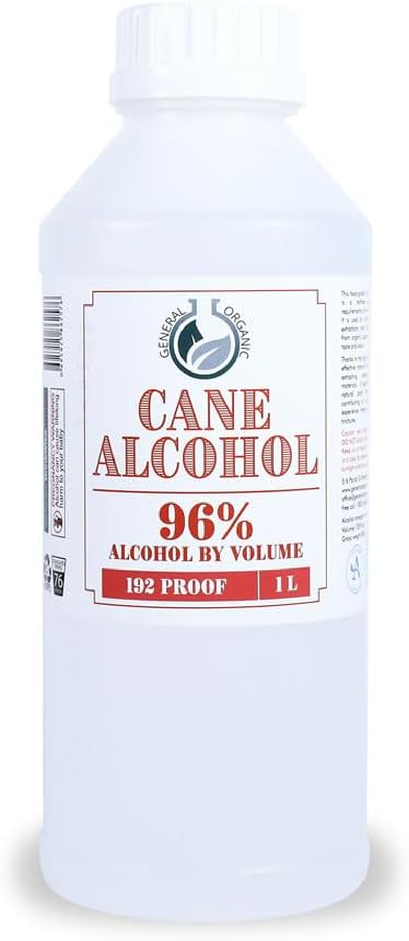 Organic Cane Alcohol Food Grade Ethanol 1L 96% ABV
