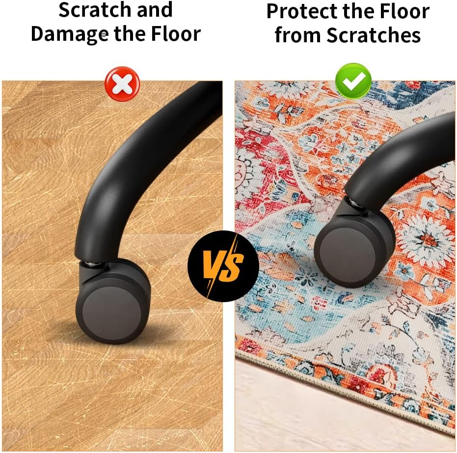 Office Chair Mat for Hardwood Floor & Tile Floor, Xinm 100 * 120Cm Heavy Duty Desk Chair Mat for Hard Floors, Computer Chair Mat anti Slip, Low Pile Carpet Floor Protector Easy to Clean