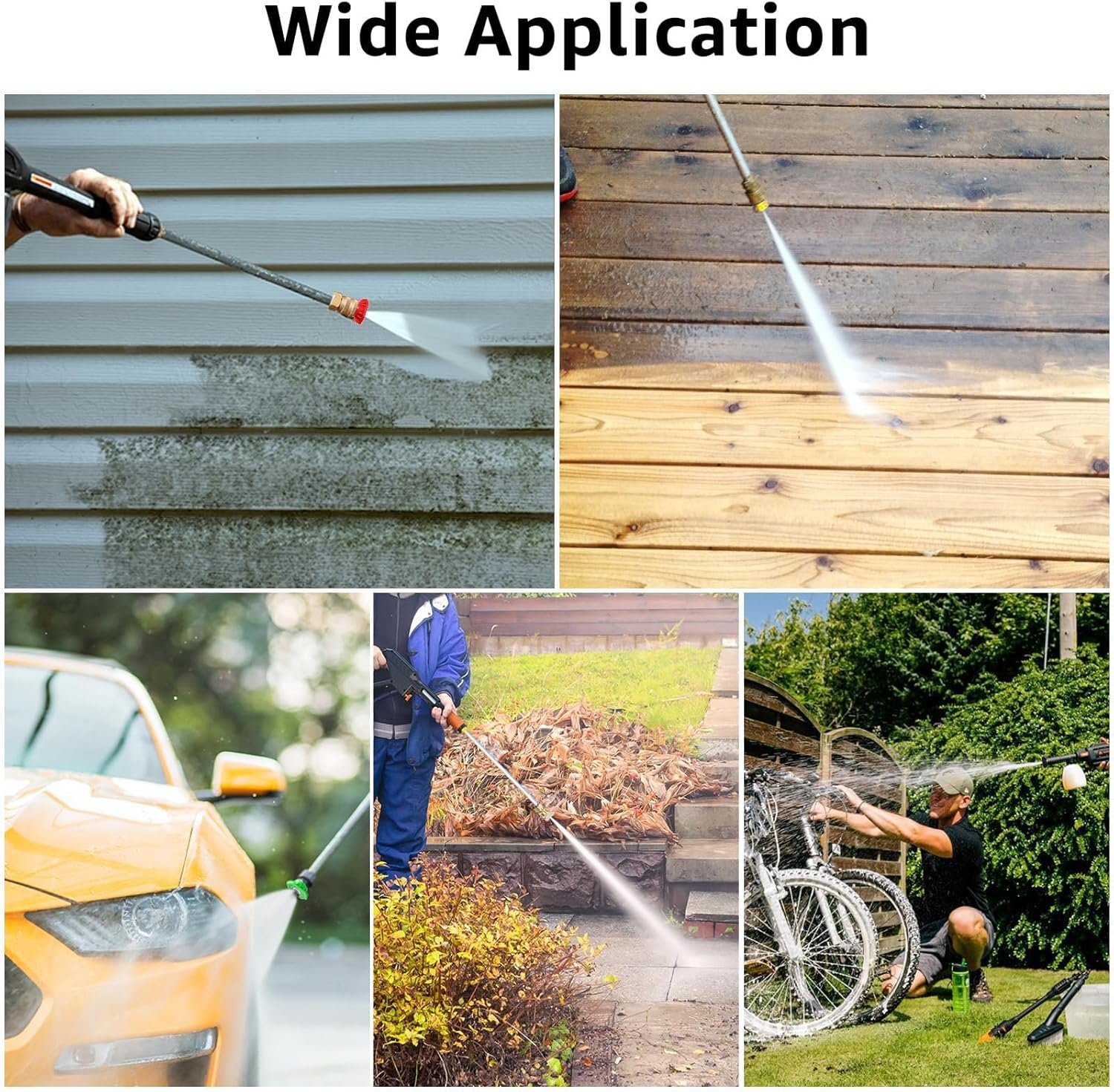 Pressure Washer Tips Power Washer Soap Nozzle Tips Multiple Degrees 1/4 Quick Connect Design up to 4,500 PSI 2.5 Gpm(5-Pack) image number 4