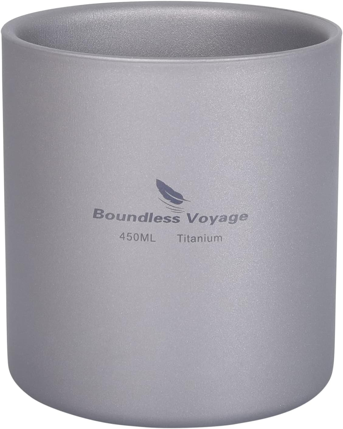 Boundless Voyage D-Ti3030D Titanium Mug, Mini Insulated Double-Walled Cup, Outdoor Camping, Foldable Coffee Tea Drinkware, Lightweight, Durable Tableware for Daily Used Hiking, 450 Ml