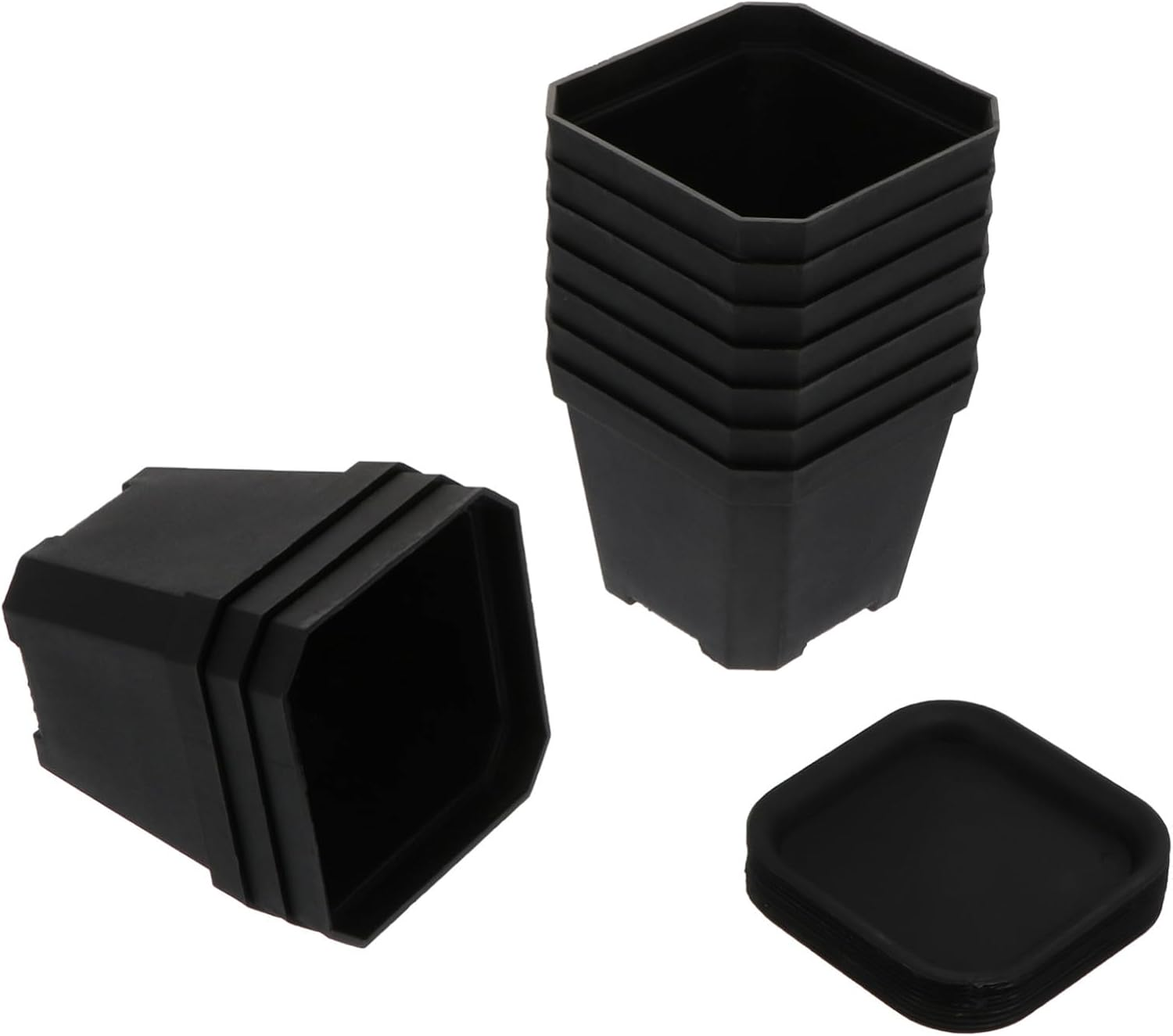 SUPVOX 10 Pcs Mini Succulent Flower Pots Plastic Plant Pots with Tray Thickened Seedling Containers for Plants Ferns Indoor Gardening