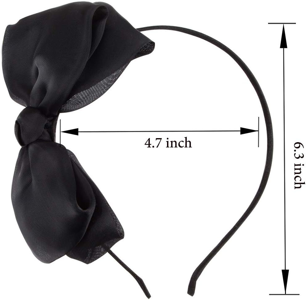 Hovebeaty Bow Hairband Soft Elastic Lace Bowknot Headband for Women and Girls, Perfect Hair Accessories for Party and Cosplay (Black) - Pink image number 5