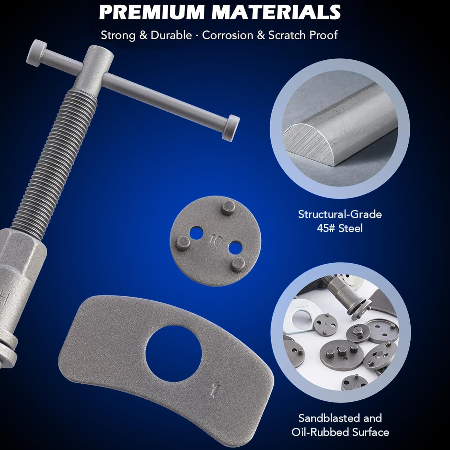 24Pcs Heavy Duty Disc Brake Piston Caliper Compressor Rewind Tool Set and Wind Back Tool Kit for Brake Pad Replacement Reset, Fits Most American, European, Japanese Autos Blue - Blue image number 2