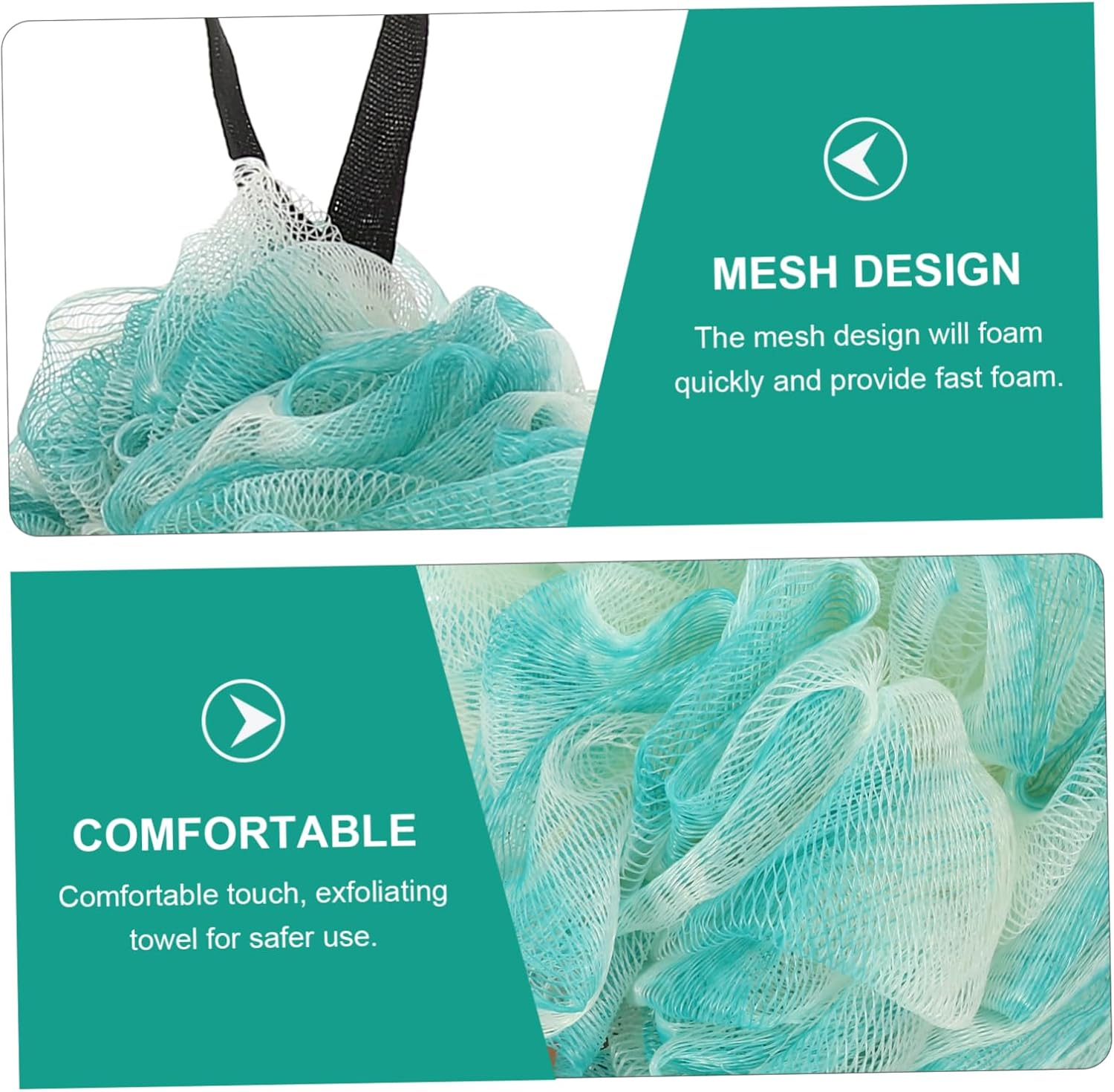 HAPINARY 4Pcs Bath Ball Soft Pe Exfoliating Shower Loofah for Gentle Cleansing for Grey