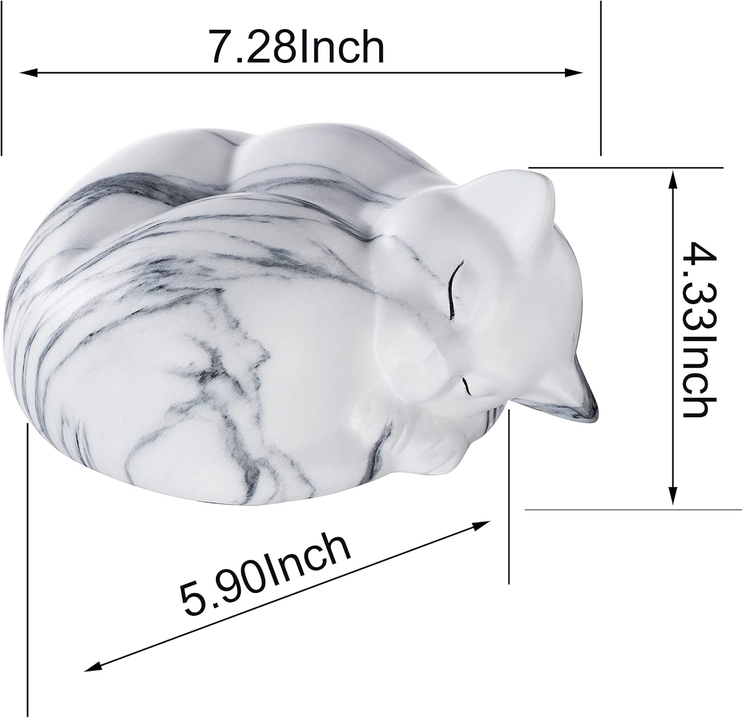 Kriss Art Pet Urns,Sleeping Resin Cremation Cat Urn, Cat Urns for Ashes, Small Animal Urn （White）&hellip; image number 4