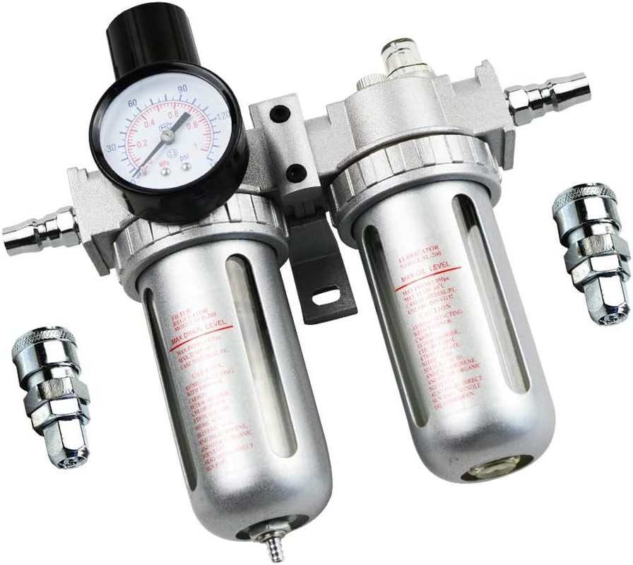 X-BULL Air Compressor Oil Lubricator Moisture Water Trap Filter Regulator with Mount image number 3