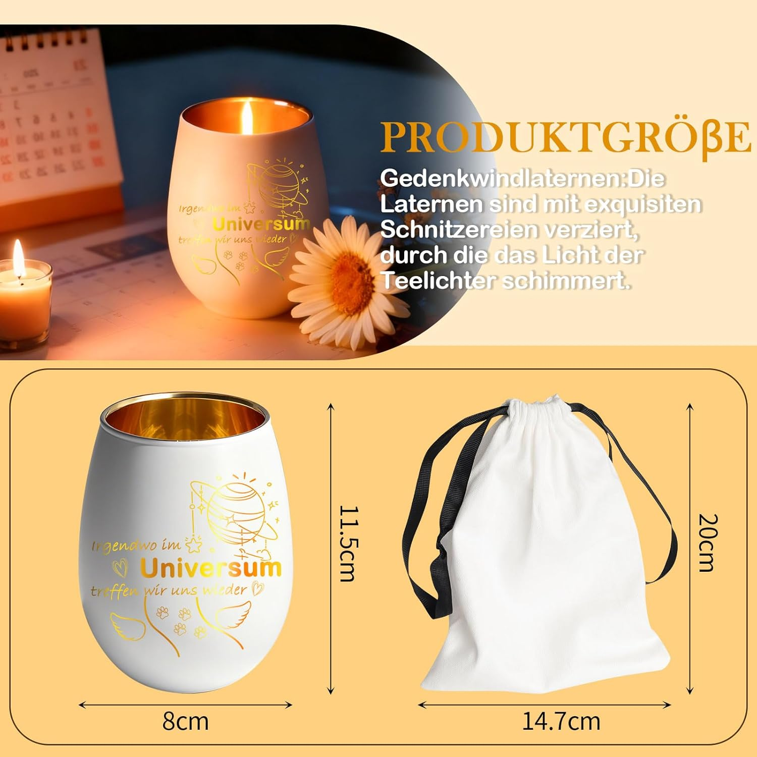 White Mourning Light with Engraving, Sympathy Gifts for Animal Owners, Funeral Candle for Deceased Pets, Funeral Candles with Saying, Comfort Gifts for Pet Owners, Mourning Decoration Grave Lights For image number 3