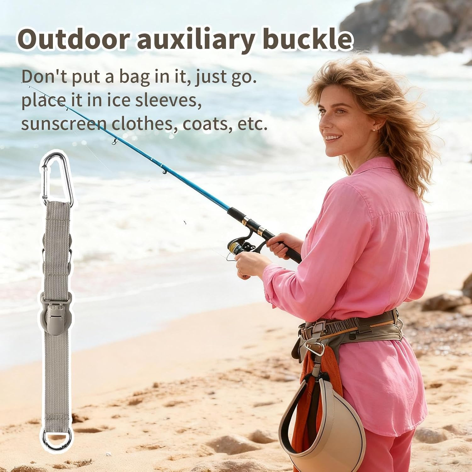 Polyester, Silicone & Alloy Strap Luggage Connector Strap - 31Cm Elastic Connector Belt, Connectors Belt Travel Baggage with D-Ring Hook & Buckle, Multi-Functional with for Suitcase & Carry-On