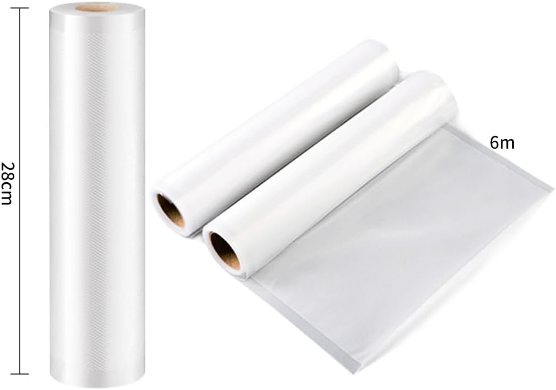 TOQUE 10 Roll Food Vacuum Sealer Bags 6M X 28Cm, 7-Layer Extra Thickness Vacuum Food Sealer Rolls Bags Customise Size, Commercial Grade Vacuum Food Storage Bag for Meal Prep, Sous Vide, Food Saver image number 1
