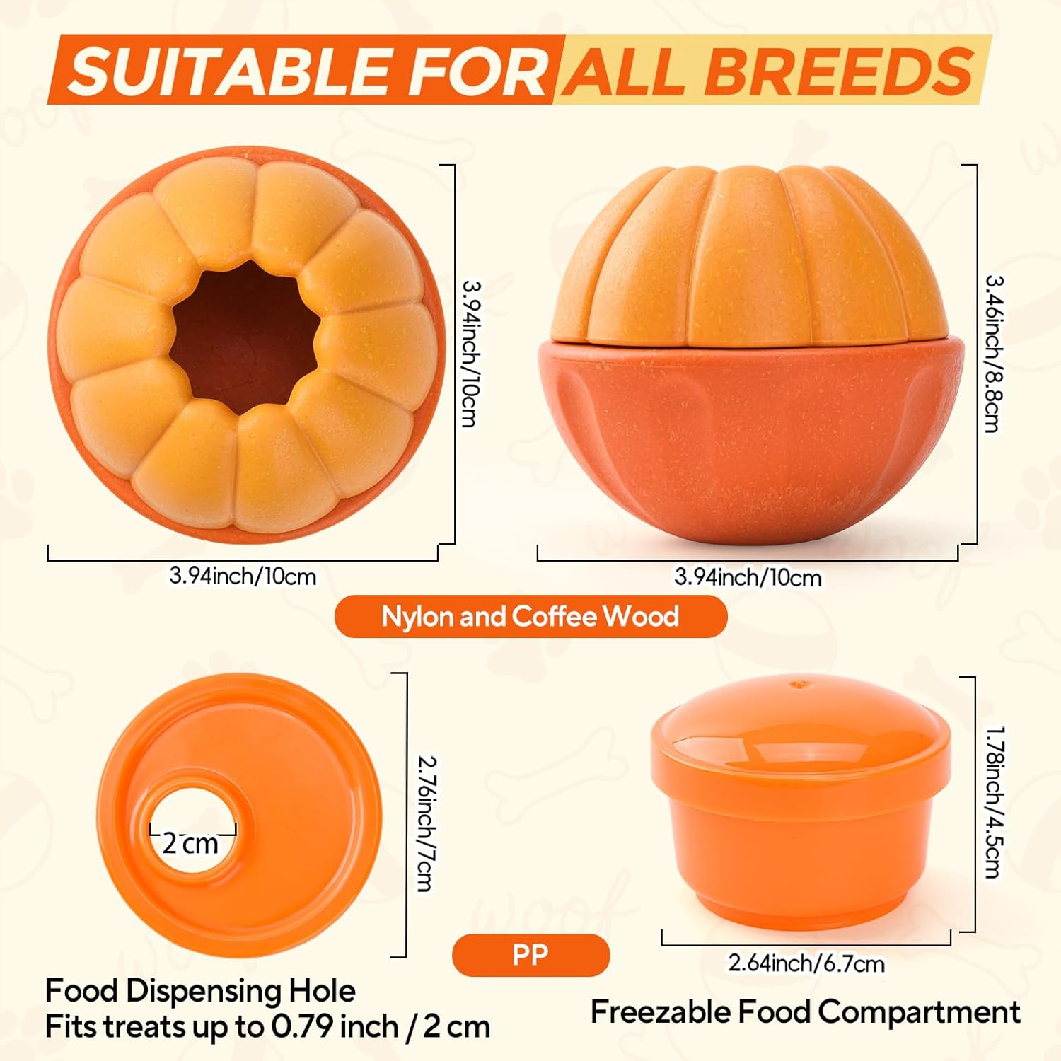 LIFLIX 3 in 1 Frozen Treat Ball, Treat Dispensing Dog Toys, Durable Nylon Chew Toys for Small Medium Large Dogs, Dog Enrichment Toys to Keep Them Busy image number 4