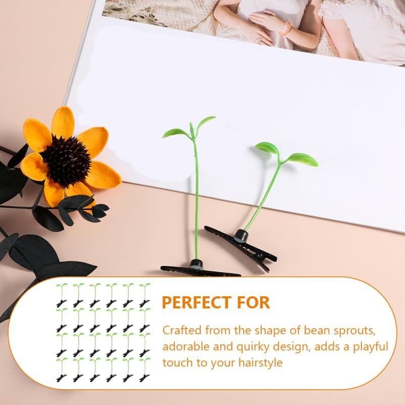 TOPPERFUN Pack of 60 Sprout Clips Funny Hair Clips for Parties, Cosplay and Everyday Hair Lengths Safe and Creative Hairstyles