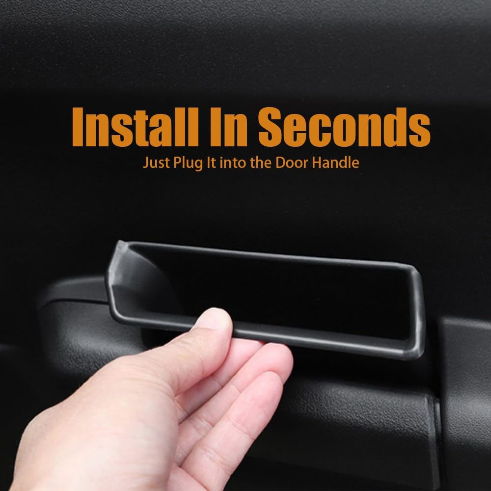 2-Pack Door Handle Storage Box for Suzuki Jimny JB64 JB74W 2019 2020 2021 2022 2023 2024 Accessories Armrest Phone Container Door Organizer Handle Pocket ABS Tray (Black, 2Pcs) image number 3