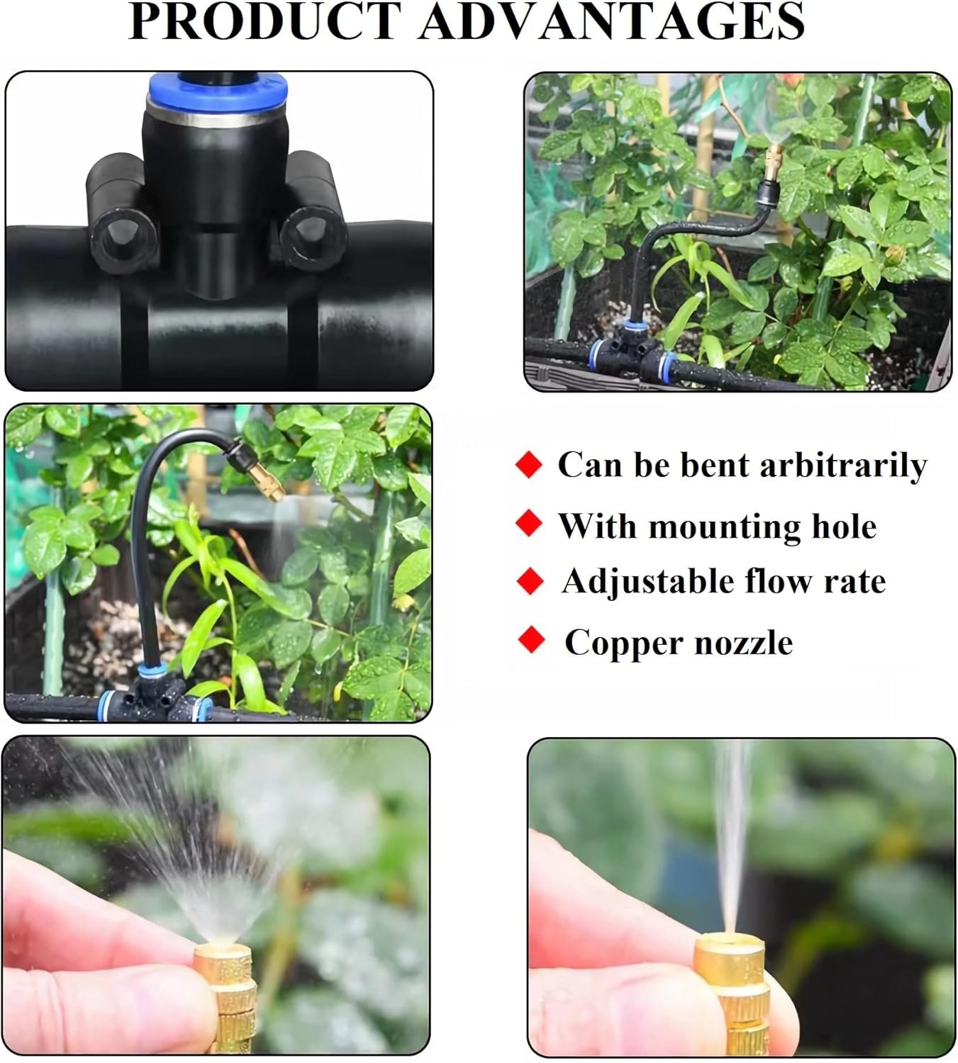 New Drip Irrigation System,Automatic Irrigation System with Replaceable 360-Degree Bending Dropper,Adjustable Atomizing Copper Nozzle for Watering System Garden Plants.(Automatic Timer) image number 1