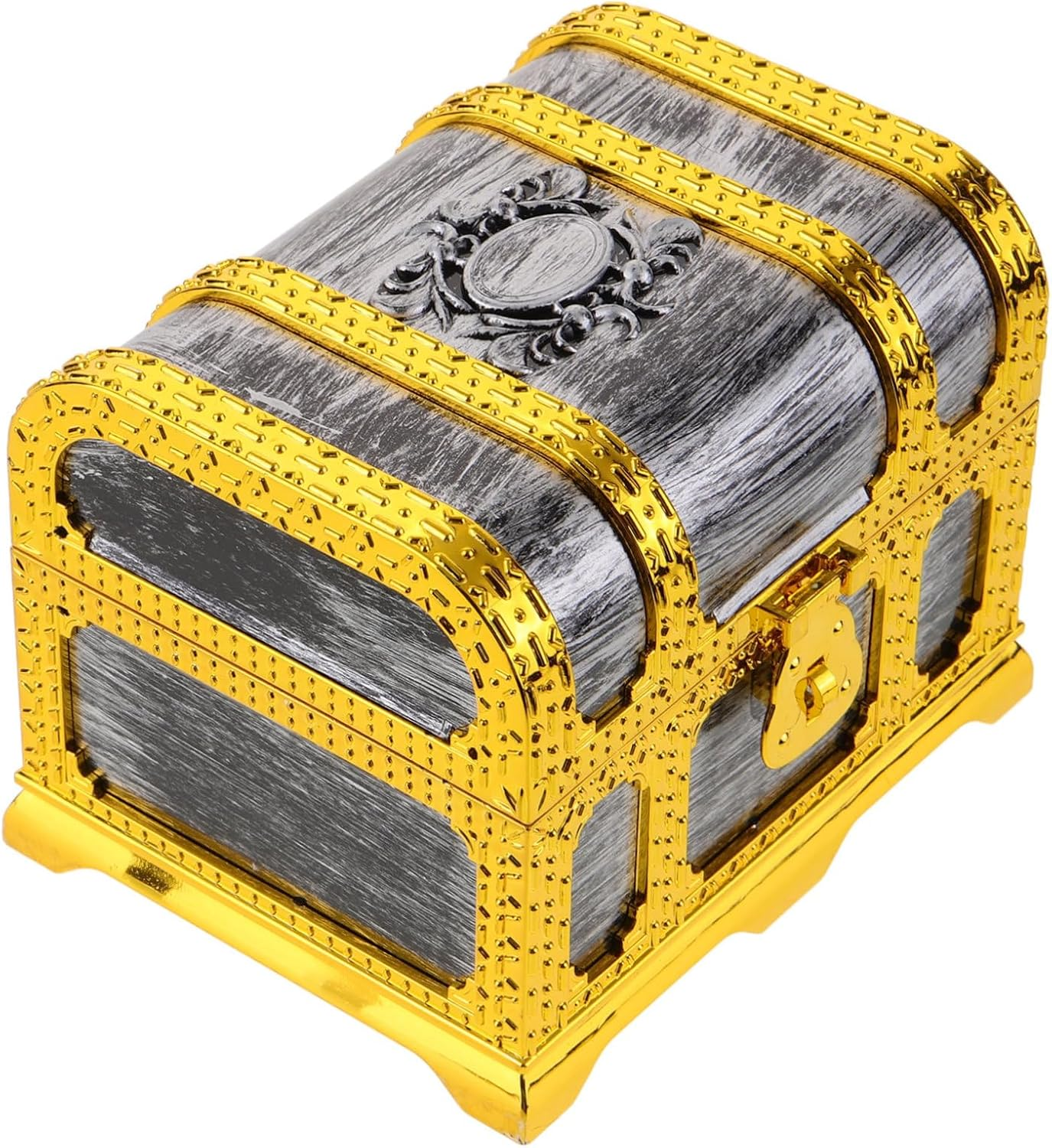 Pirate Treasure Chest Box Toy Small Vintage Chest Lock and Key for Treasure Hunting Games and Creative Playtime image number 4