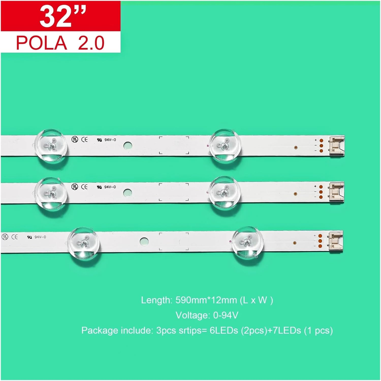 3Pcs/Set LED Backlight Strip for L-G TV POLA2.0 32" HC320DXN-VSFP4-21XX 32LN5100 32LN545B 32LN5180 32LN5500 32LN570R 32LN570B image number 4