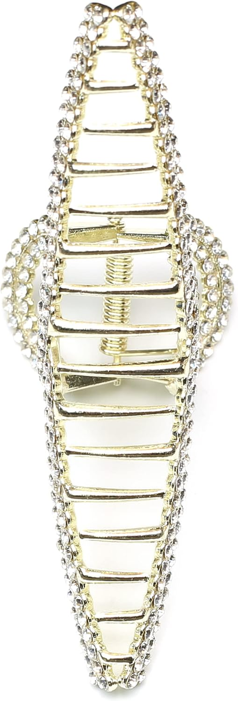 Qingoo Large Metallic Cross Hair Clip Beautiful Women'S Hair Clip Headpiece Elegant Hair Accessory 1 Piece (11.5 Cm X 4.3 Cm, Crystal) image number 2