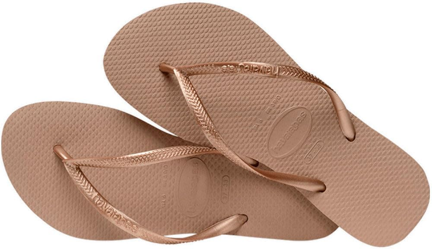 Havaianas Slim Metallic Rose Gold Thongs image number 2