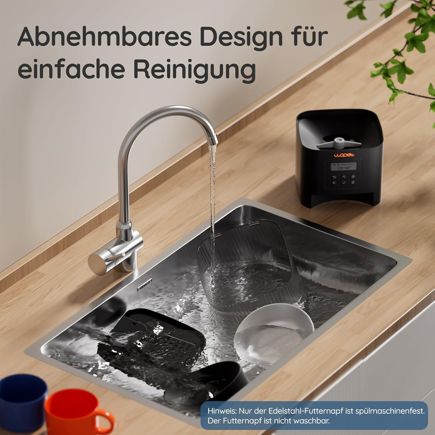 WOPET Automatic Cat Feeder 4L Cat Food Automatic (222 Utilities) 180 Days Battery Life (1-6 Meals per Day, Dry Food) Feeder for Cats/Dogs, Stainless Steel Bowl, Double Power Supply image number 1