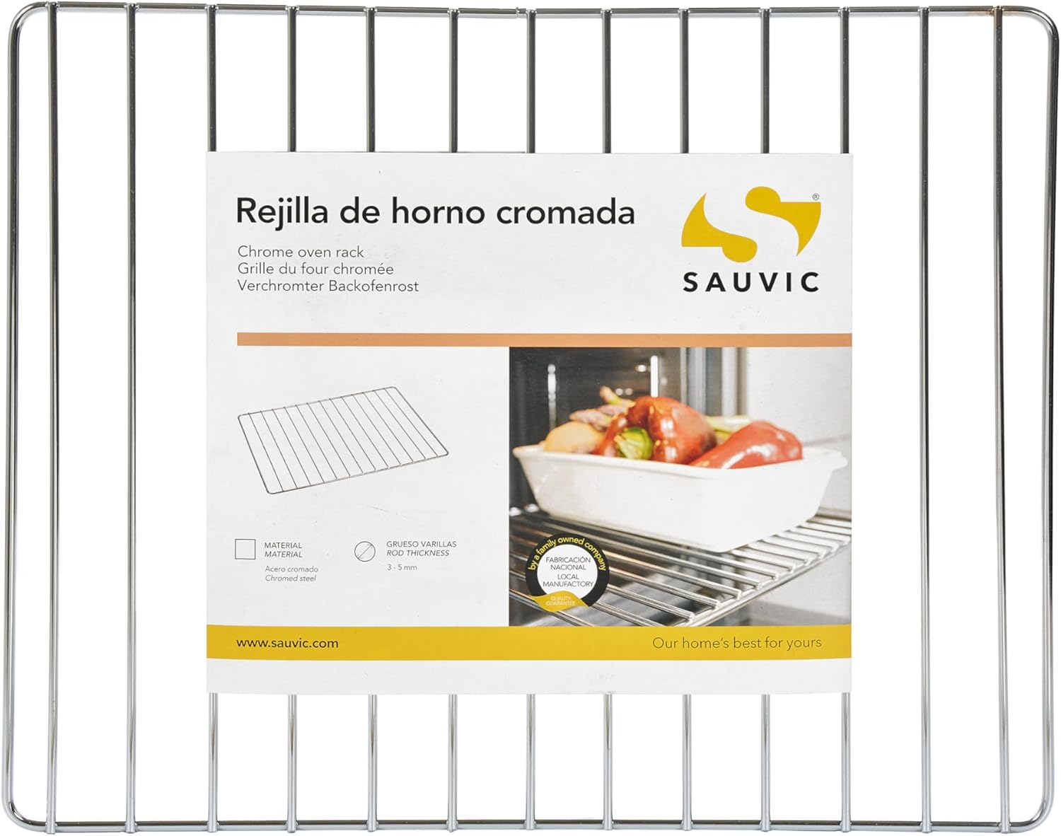 Sauvic 02550-Oven Rack, Chrome, 42.5 X 34 Cm