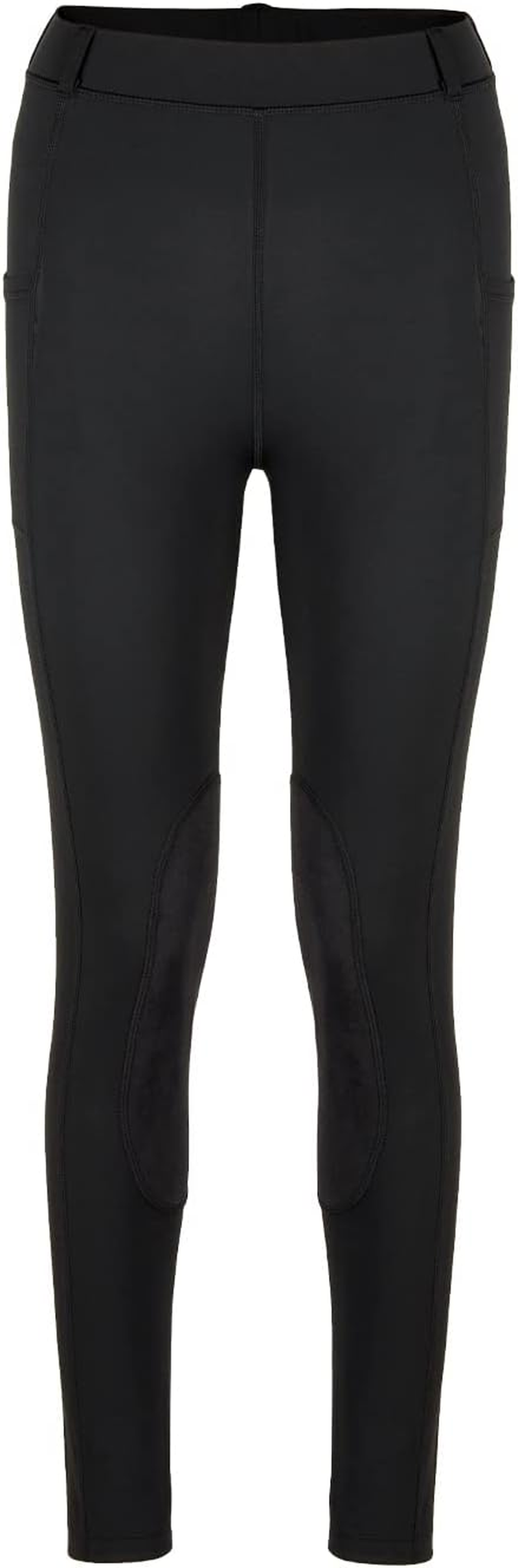 Geego Girls Horse Riding Pants, Kids Equestrian Breeches Knee Patch, Youth Schooling Tights with Side Pockets Belt Loops image number 3