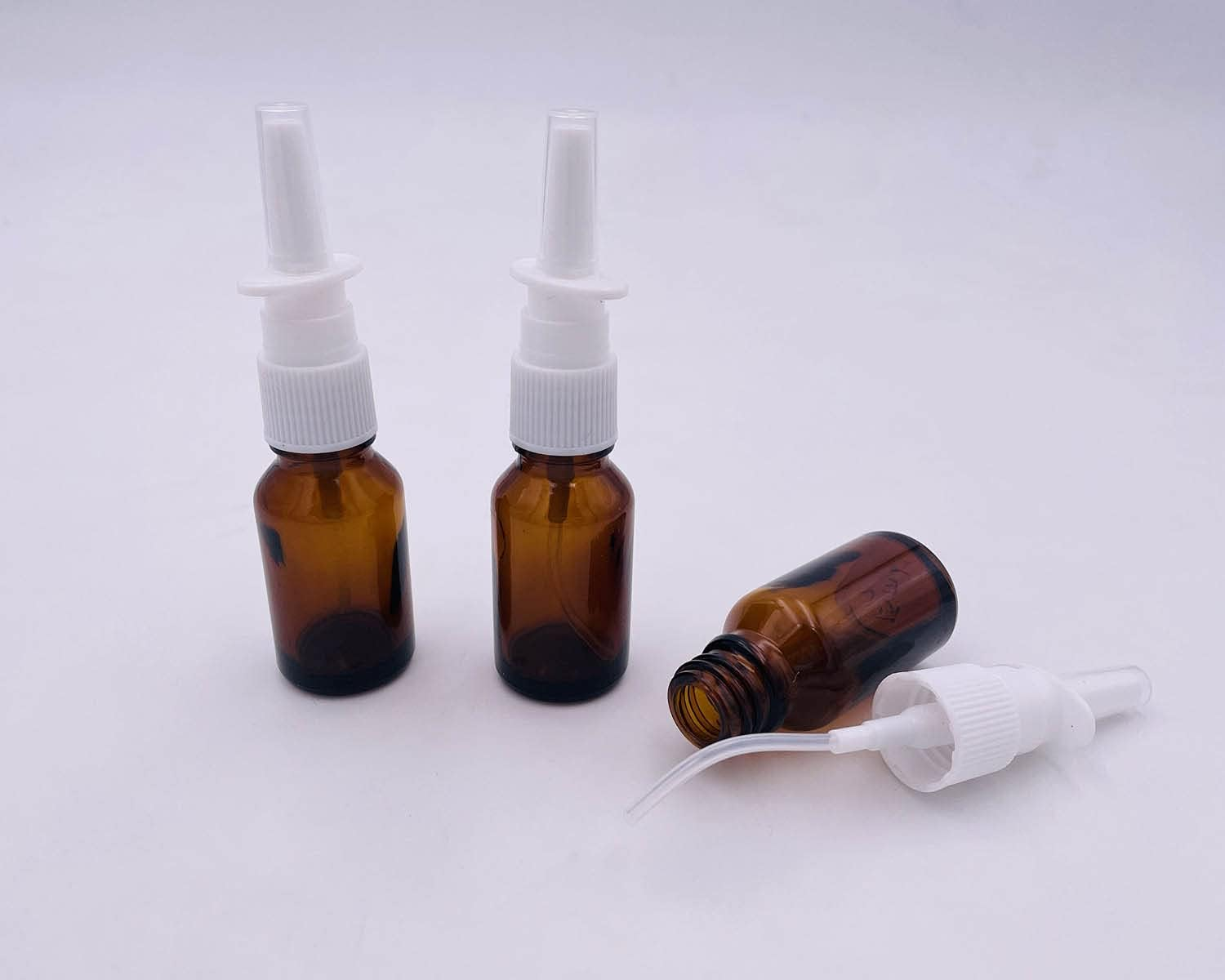 6PCS 10Ml/0.34Oz Empty Glass Refillable Nasal Spray Bottles Fine Mist Sprayers Atomizers Makeup Water Travel Containers Jars for Perfumes Essential Oils Medical Saline Water Applications (Brown) image number 1