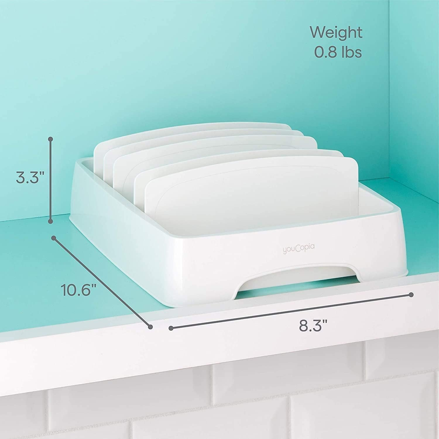 Youcopia Storalid Adjustable Food Container Lid Organizer for Kitchen Cabinet Storage, Small, 2-Pack image number 5