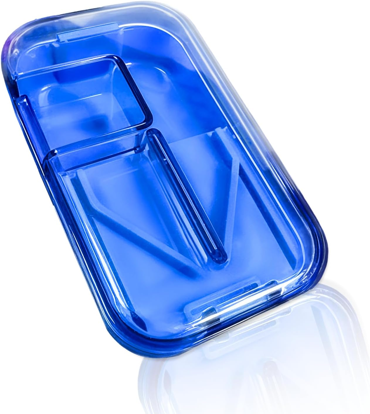 Pill Splitter, Portable Pill Box with Splitter for Cutting Small Pills or Large Pills (7.9 X 4.3 X 2.3Cm) image number 4